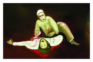 M.Bilal: Death of freedom - Oil on paper/63x43 cm